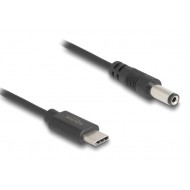 DELOCK καλώδιο USB-C σε DC 5.5 x 2.1mm 85397, 1m, μαύρο