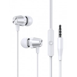 USAMS earphones με μικρόφωνο EP-42, 3.5mm σύνδεση, Φ10mm, 1.2m, λευκά