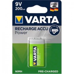 Varta Accu Power Επαναφορτιζόμενη Μπαταρία R61 / 9V Ni-MH 200mAh 9V 1τμχ (56722 101 401)