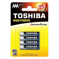 Toshiba High Power Αλκαλικές Μπαταρίες LR03 / AAA 4τμχ (LR03GCP BP-4)