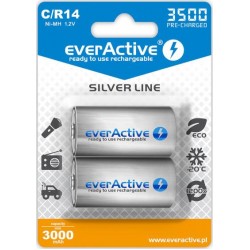 everActive Silver Line Επαναφορτιζόμενες Μπαταρίες R14 / C Ni-MH 3500mAh 1.2V 2τμχ (EVHRL14-3500)