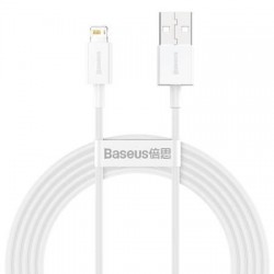 Baseus Superior Series Καλώδιο Δεδομένων Γρήγορης Φόρτισης USB - Lightning 2.4A 2m Λευκό (CALYS-C02)