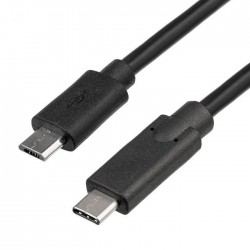 Akyga USB 2.0 Cable micro USB Male - USB-C Male 1m Black (AK-USB-16)