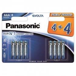 Panasonic Evolta Αλκαλικές Μπαταρίες LR03 / AAA 8τμχ (LR03EGE/8BW)