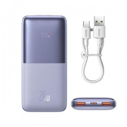 Baseus Bipow Pro 10000mAh 20W Powerbank with USB Type A - USB Type C 3A 0.3m Cable Violet (PPBD040205)