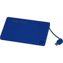 RealPower PB-2500 Slim Power Bank 2500mAh με Ενσωματομένο Καλώδιο micro USB και Αντάπτορα Lightning Μπλε