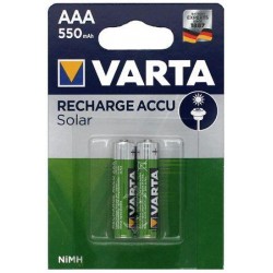 Varta Accu Solar Επαναφορτιζόμενες Μπαταρίες R03 / AAA Ni-MH 550mAh 1.2V 2τμχ (56733 101 402)