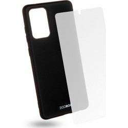 Egoboo Rubber Back Cover Σιλικόνης Μαύρο & Tempered Glass (Galaxy A72)