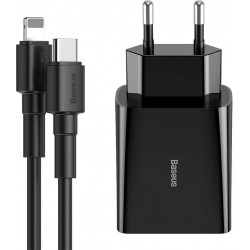 Baseus Lightning Cable & USB-C Wall Adapter Μαύρο (TZCCFS-F01)